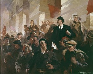 Lenin en la estación de Finlandia en Petrogrado de Unknown